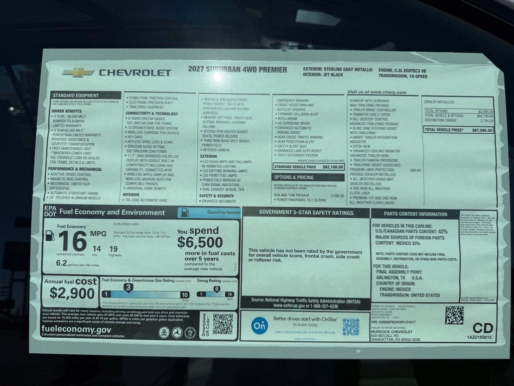 2027 Chevrolet Suburban Premier