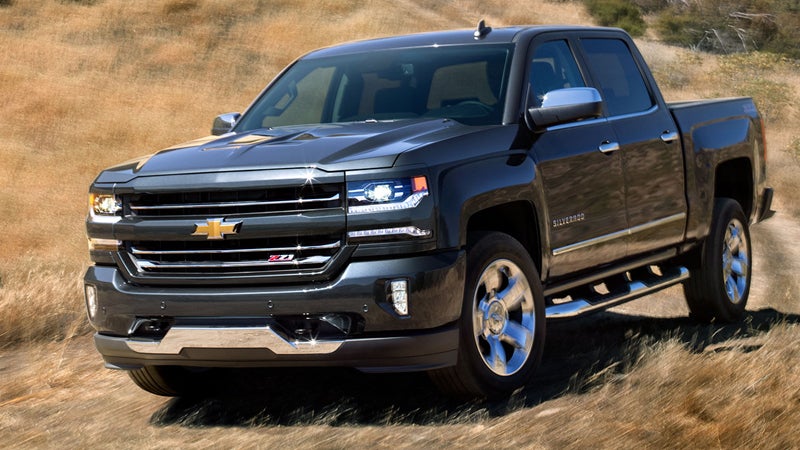 Gray 2018 Chevy Silverado on grass