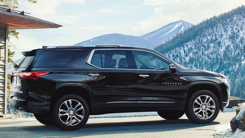 Black 2018 Chevy Traverse in mountains