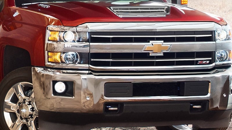 Red 2019 Chevy Silverado 2500HD grille