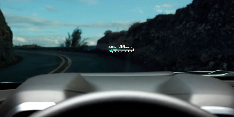 Dashboard view of Chevy Camaro while driving