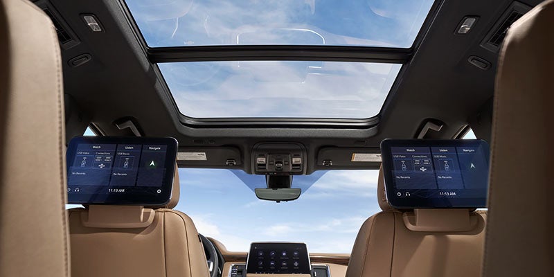 Chevy Suburban sunroof and entertainment displays